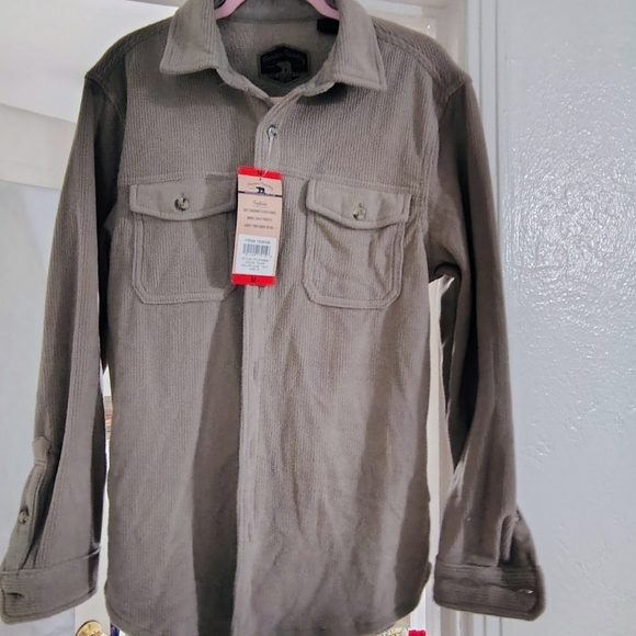 Freedom Foundry taupe long sleeve button down men's shirt outdoorsman size med - Picture 2 of 14